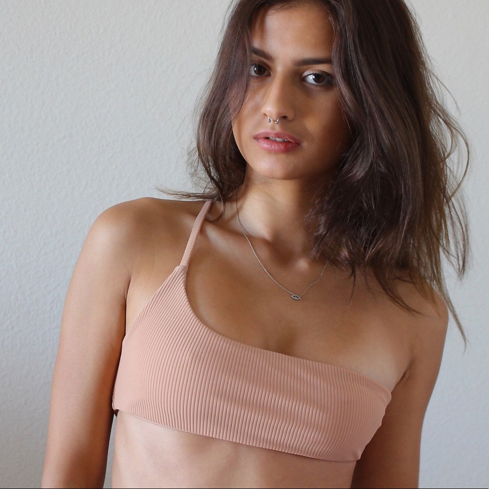 Peach Ribbed Bikini Top closet blow out
